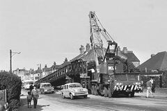 Bailey Bridge being erected in Bexhill Road